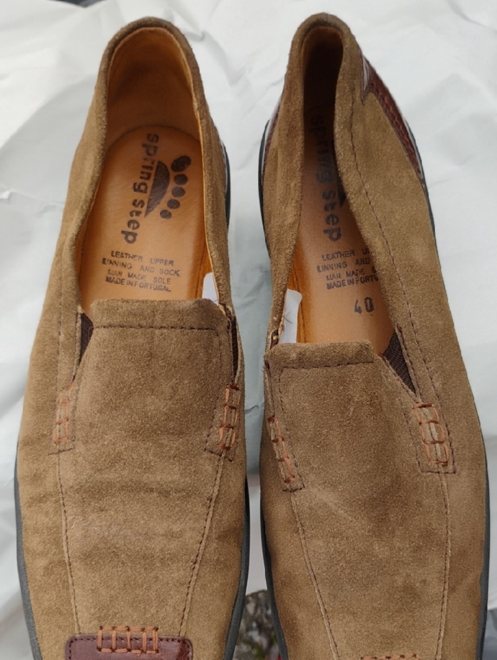 NWOT pring Step Suede Slip-On Loafers in Tan/Brown (D-56) - Picture 3 of 10